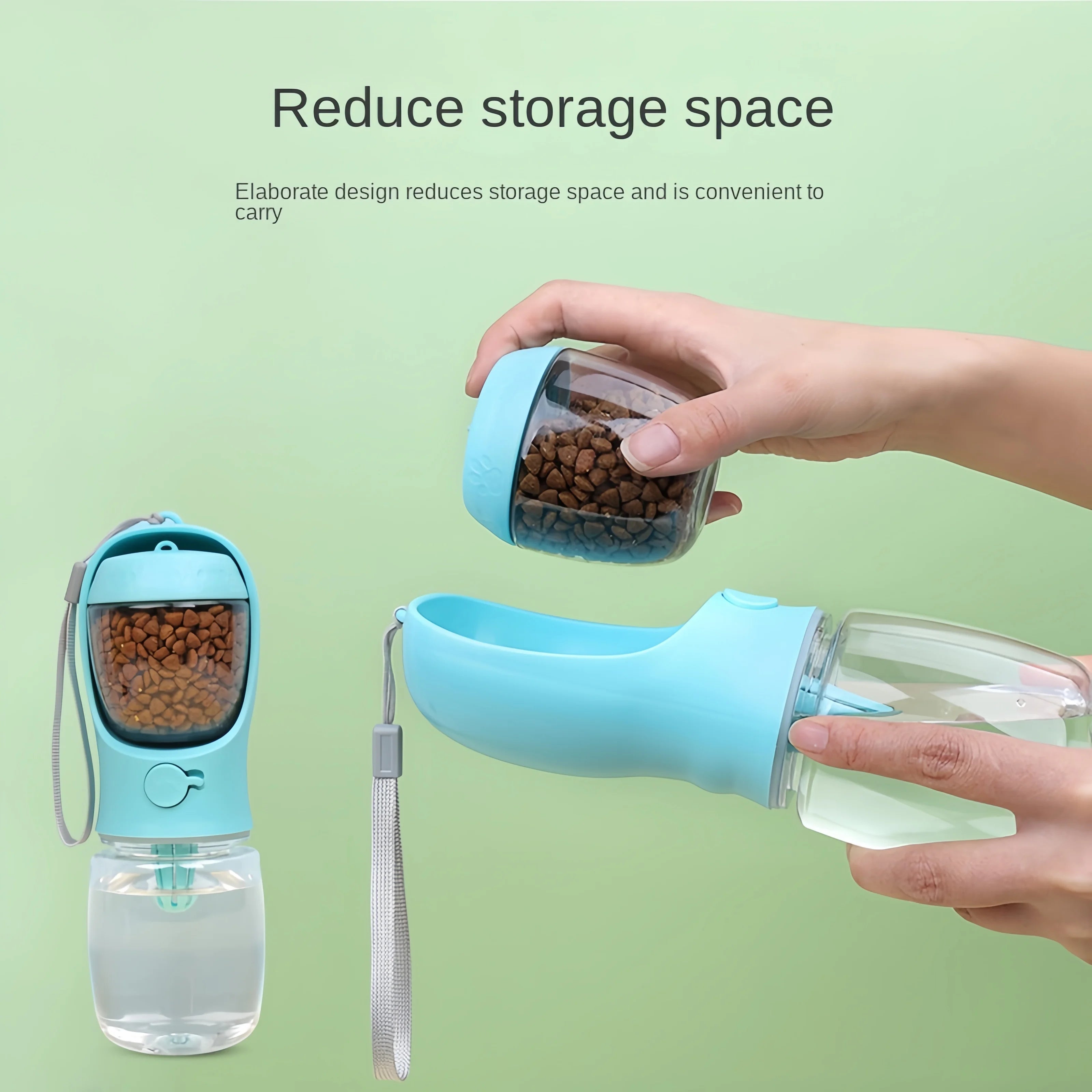 2 in 1 : Dog Cat Portable Water & Food Bottle 2026
